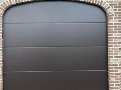 portes de garage sectionnelles, moteur, RAL 8019, V-line non profilé stucco, arc