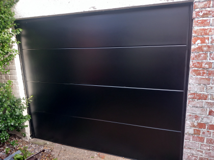 portes de garage sectionnelles, moteur, RAL 9005, V-line non profilé lisse